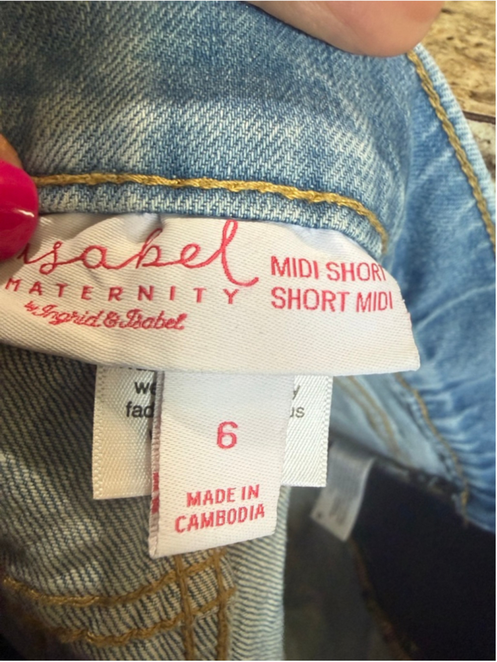 Women's Isabel Maternity by Ingrid & Isabel Blue Jean Shorts Size 6 - Picture 6 of 8